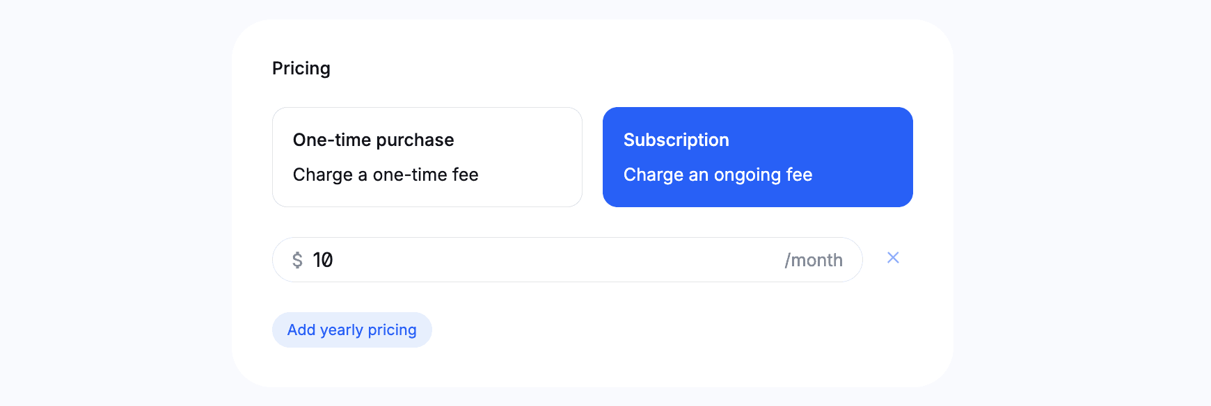 Subscription Pricing